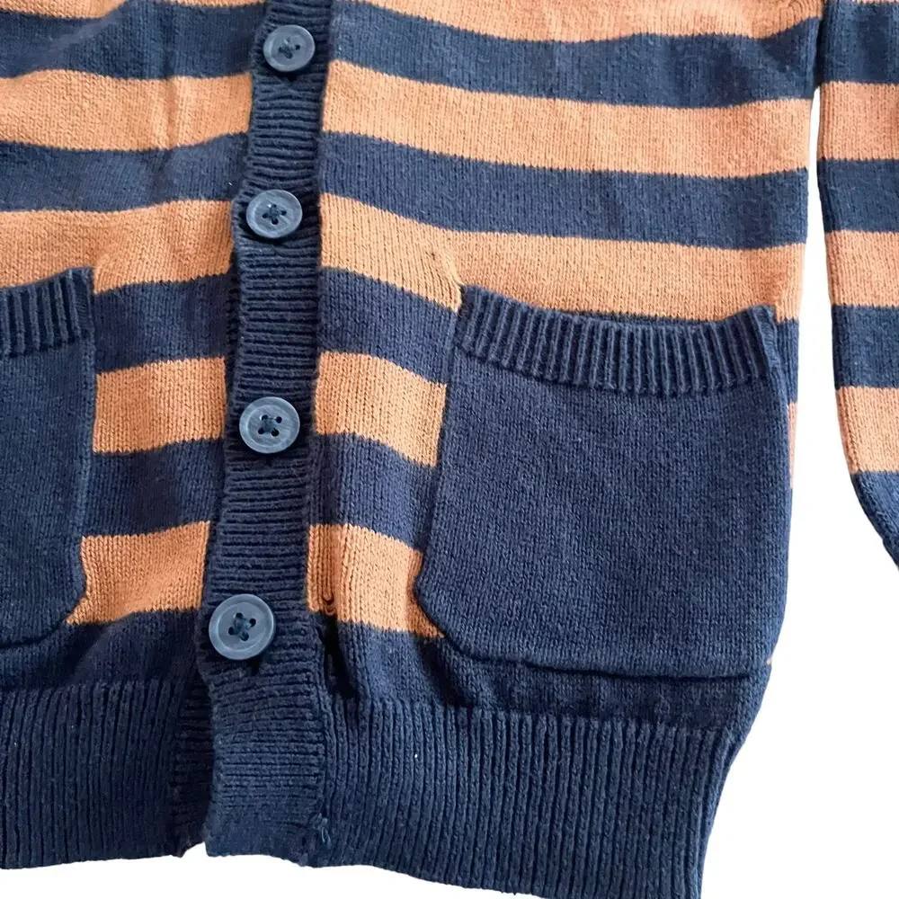 H&M boys cardigan sweater patch pockets size 2-4